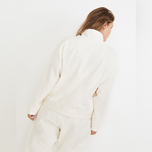 Madewell MWL Ribbed Funnelneck Sweatshirt in Ivory - Picture 4 of 10